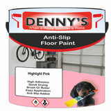 Denny's Floor Paint For Grip Coating Colour- Highlight Pink - Anti-Slip Hardwearing Safe
