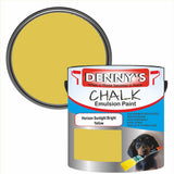 Denny's Chalk Paint For Walls Colour- Horizon Sunlight Bright Yellow - Matte Wipe-Clean Coverage