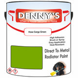Denny's High Temp Paint For Radiators Colour- Hose Cargo Green - Heatproof No-Yellow Durable