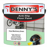 Denny's Floor Paint For Grip Coating Colour- Hose Machinery Green - Anti-Slip Hardwearing Safe