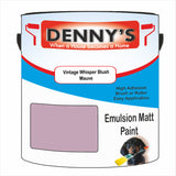 Denny's Emulsion Paint For Ceilings Colour- Vintage Whisper Blush Mauve - Matte Low-Splatter Stain-Hide Bright