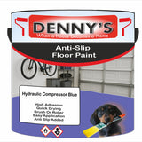 Denny's Floor Paint For Grip Coating Colour- Hydraulic Compressor Blue - Anti-Slip Hardwearing Safe