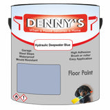 Denny's Floor Paint For Commercial Areas Colour- Hydraulic Deepwater Blue - High-Traffic Anti-Slip Hardwearing