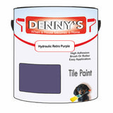 Denny's Tile Paint For Kitchen Tile Colour- Hydraulic Retro Purple - Wipe-Clean Grease-Resistant Refresh