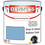 Denny's High Temp Paint For Pipes Colour- Hydraulic Workshop Blue - Heatproof Corrosionguard Durable