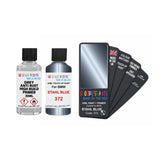 BMW 372 STAHL BLUE Touch Up Paint + Primer