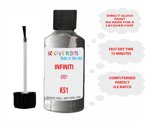 For Infiniti G37 Convertible Grey Touch Up Paintcode K51 Silver-Grey ...