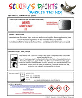 Instructions For Use Infiniti EX37 Touch Up Paint