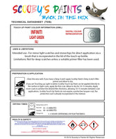 Instructions For Use Infiniti JX Touch Up Paint