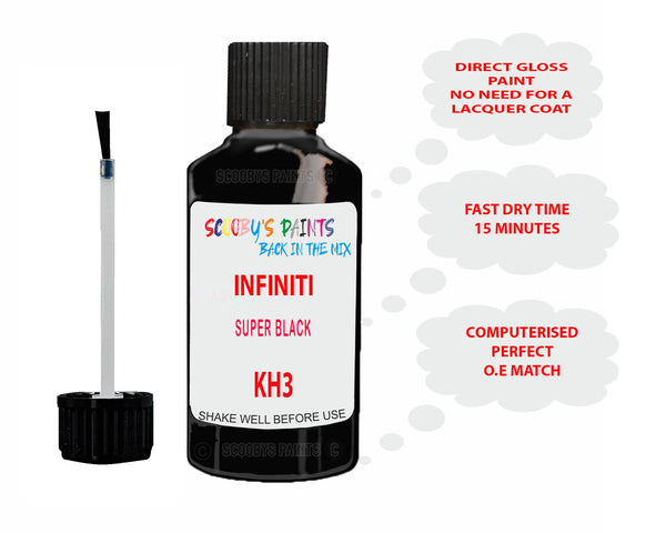 Kyo Infinity Paint Code For Infiniti G37 Convertible Super Black Touch Up Paintcode Kh3 Black ...