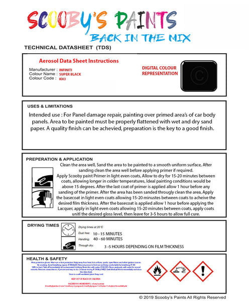 Aerosol Spray Paint For Infiniti Fx Super Black Paint Code Kh3 Black ...
