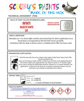 Instructions For Use Infiniti JX Touch Up Paint