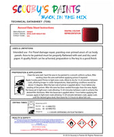 Instructions For Use Infiniti All Models Royal Ruby Merlot Red