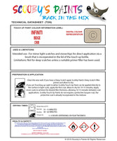 Instructions For Use Infiniti QX4 Touch Up Paint