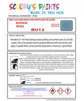 IRIS BLUE Aerosol Spray Paint Code BU12 Classic ROVER Model A60 Cambridge Automotive Restorative Paint Vehicle Touch-Up ROVER BU12 Paint Car Restoration DIY Auto Painting Classic Car Refinishing High-Quality Spray Paint Automotive Finish Vehicle Restoration Supplies Custom Car Paint Auto Body Paint Aerosol Can Automotive Refinishing Paint for Classic Cars
