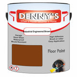 Denny's Floor Paint For Commercial Areas Colour- Industrial Engineered Brown - High-Traffic Anti-Slip Hardwearing