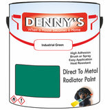 Denny's High Temp Paint For Radiators Colour- Industrial Green - Heatproof No-Yellow Durable