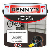 Denny's Floor Paint For Grip Coating Colour- Industrial Gunmetal Grey - Anti-Slip Hardwearing Safe