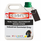 Denny's Stain Paint For Sheds Colour- Industrial Gunmetal Grey - Weatherproof Uv-Safe Nourish