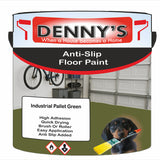 Denny's Floor Paint For Grip Coating Colour- Industrial Pallet Green - Anti-Slip Hardwearing Safe