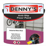 Denny's Floor Paint For Grip Coating Colour- Industrial Retro Rose - Anti-Slip Hardwearing Safe