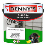 Denny's Floor Paint For Grip Coating Colour- Industrial Verdant Green - Anti-Slip Hardwearing Safe