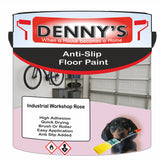 Denny's Floor Paint For Grip Coating Colour- Industrial Workshop Rose - Anti-Slip Hardwearing Safe