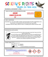 Jaguar F-Type Sorrento Yellow Satin Fcr Health and safety instructions for use
