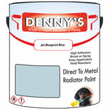 Denny's High Temp Paint For Boilers Colour- Jet Blueprint Blue - Heatproof Anti-Rust Longlife