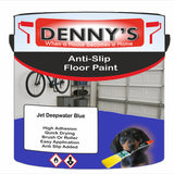 Denny's Floor Paint For Grip Coating Colour- Jet Deepwater Blue - Anti-Slip Hardwearing Safe