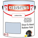 Denny's High Temp Paint For Radiators Colour- Jet Marine Blue - Heatproof No-Yellow Durable