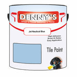 Denny's Tile Paint For Bathroom Tile Colour- Jet Nautical Blue - Moistureproof Easy-Clean Makeover
