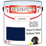 Denny's High Temp Paint For Boilers Colour- Jet Steel Blue - Heatproof Anti-Rust Longlife