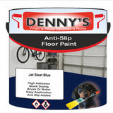 Denny's Floor Paint For Grip Coating Colour- Jet Steel Blue - Anti-Slip Hardwearing Safe