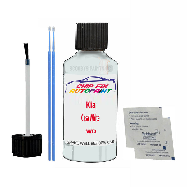 Kia Casa White Touch Up Paint Code WD Scratch Repair Kit