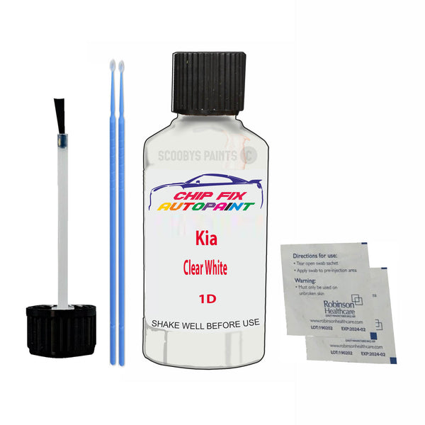 Kia Clear White Touch Up Paint Code 1D Scratch Repair Kit