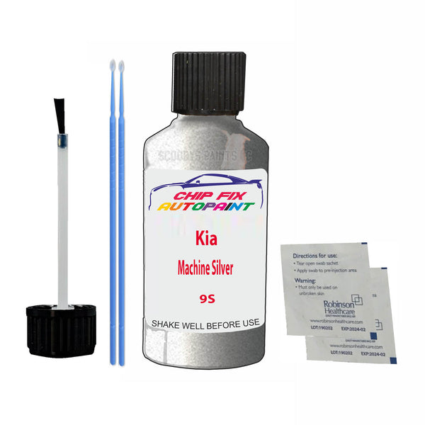 Kia Machine Silver Touch Up Paint Code 9S Scratch Repair Kit