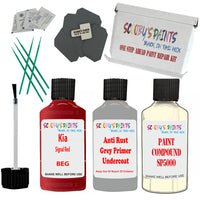 Kia Signal Red Car Detailing Paint and polish finishing kit