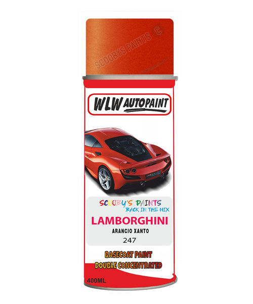 Lamborghini Arancio Xanto Aerosol Spray Paint Code 247 Basecoat Spray Paint