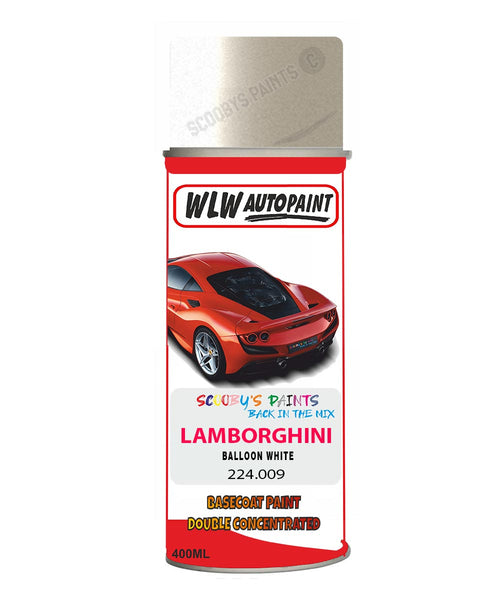Lamborghini Balloon White Aerosol Spray Paint Code 224.009 Basecoat Spray Paint