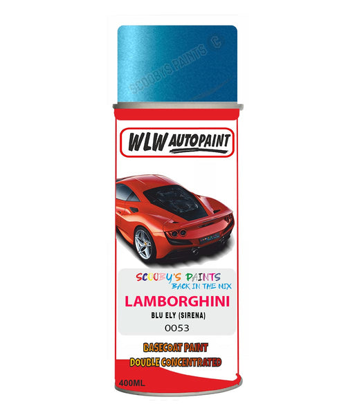 Lamborghini Blu Ely (Sirena) Aerosol Spray Paint Code 0053 Basecoat Spray Paint