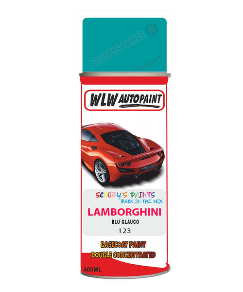 Lamborghini Blu Glauco Aerosol Spray Paint Code 123 Basecoat Spray Paint