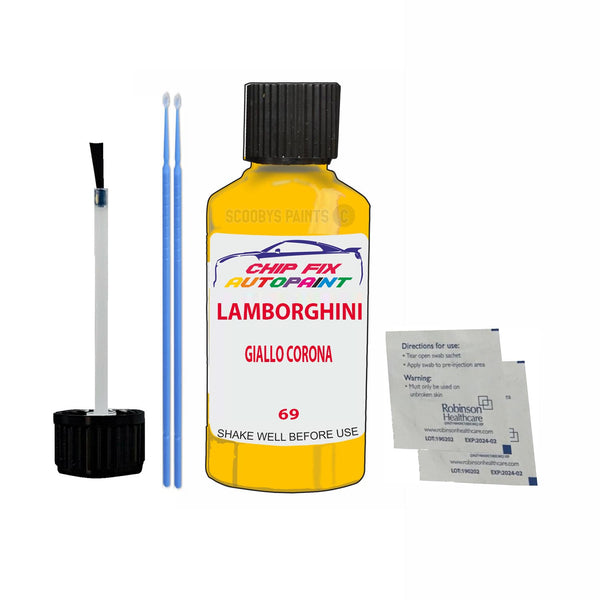 Lamborghini Other Models Giallo Corona Touch Up Paint Code 0069 Scratch Repair Paint