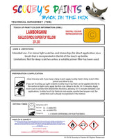 Lamborghini Murcielago Giallo Evros/Super Fly Yellow Paint Code 231.233