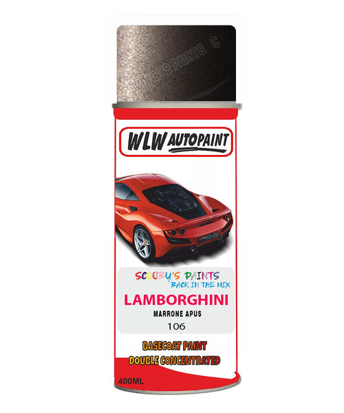 Lamborghini Marrone Apus Aerosol Spray Paint Code 106 Basecoat Spray Paint