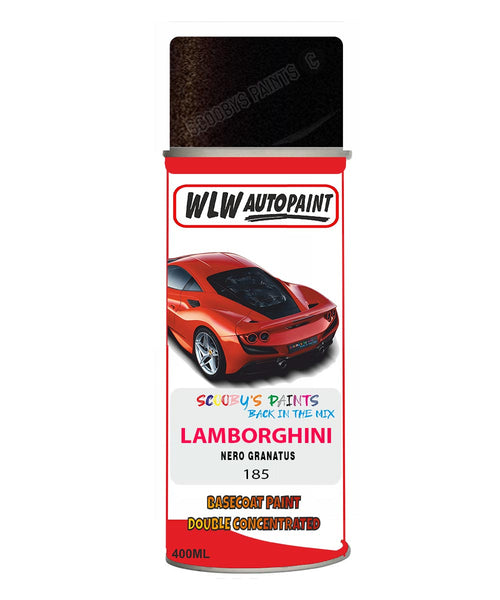 Lamborghini Nero Granatus Aerosol Spray Paint Code 185 Basecoat Spray Paint