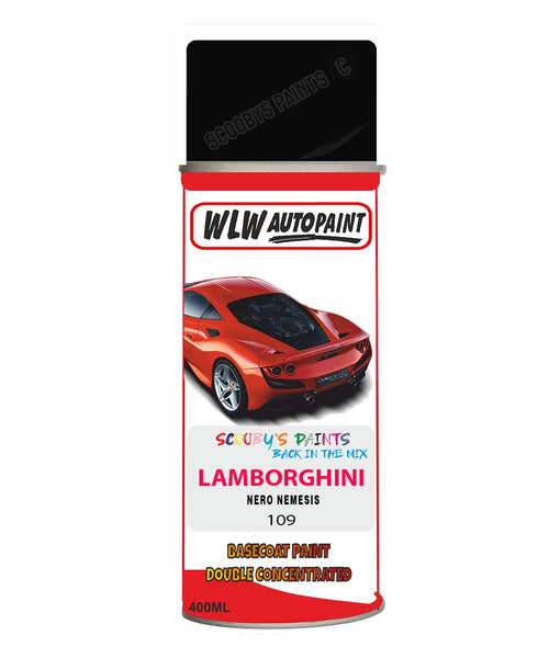 Lamborghini Nero Nemesis Aerosol Spray Paint Code 109 Basecoat Spray Paint