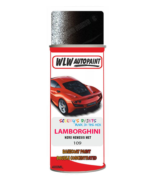 Lamborghini Nero Nemesis Met Aerosol Spray Paint Code 109 Basecoat Spray Paint