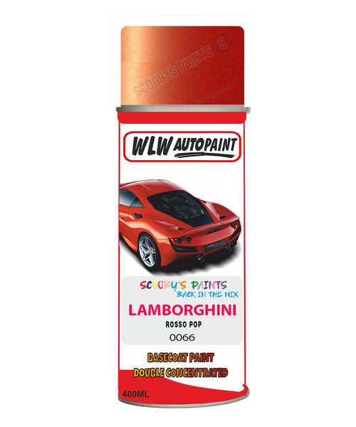 Lamborghini Rosso Pop Aerosol Spray Paint Code 0066 Basecoat Spray Paint