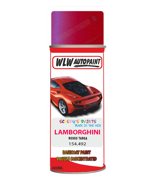 Lamborghini Rosso Targa Aerosol Spray Paint Code 154.492 Basecoat Spray Paint
